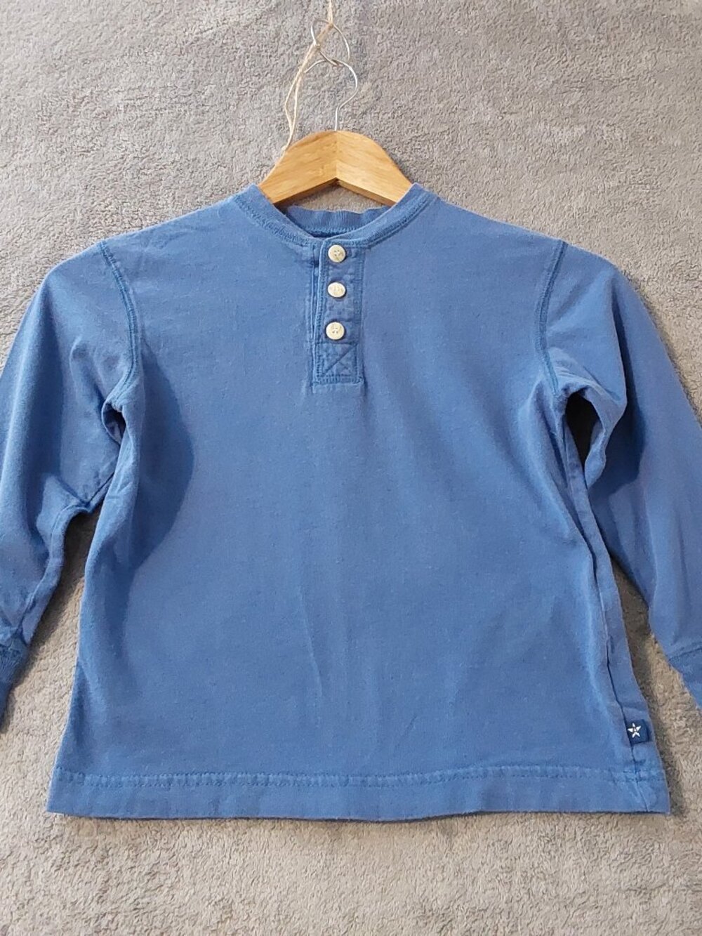 Arizona Jean Co Boys Blue Long Sleeve Henley Shirt Cotton Casual Size 4T